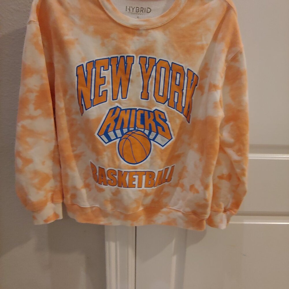 Hybrid Women's NBA New York Knicks Retro Tie Dye Crew Sweatshirt Size XL - Picture 2 of 3